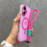 Candy Color Magnetic Case with Lanyard for iPhone